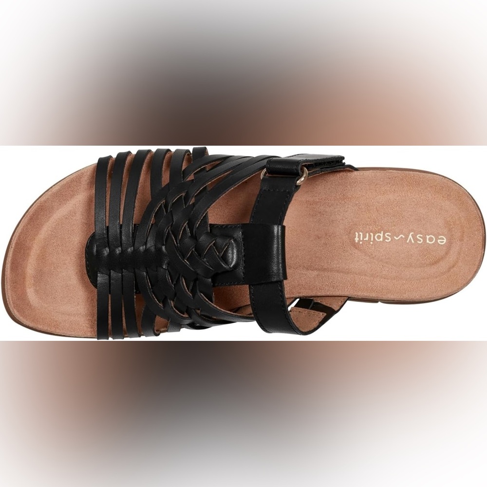 Easy Spirit Mindi Women's Black Strappy Sandals - Picture 2 of 9